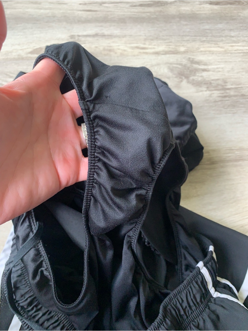 Bundle of 2 Nike Black Running Shorts with White Piping-built in brief lining - Picture 5 of 11